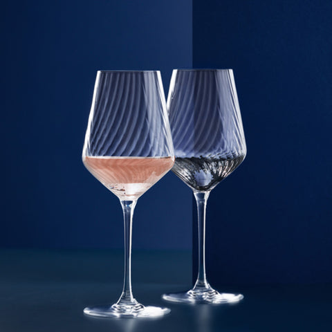 Geribbelde wijnglazen – Royal van Kempen & Begeer – 450 ml (set van 2)