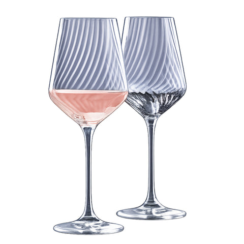 Geribbelde wijnglazen – Royal van Kempen & Begeer – 450 ml (set van 2)